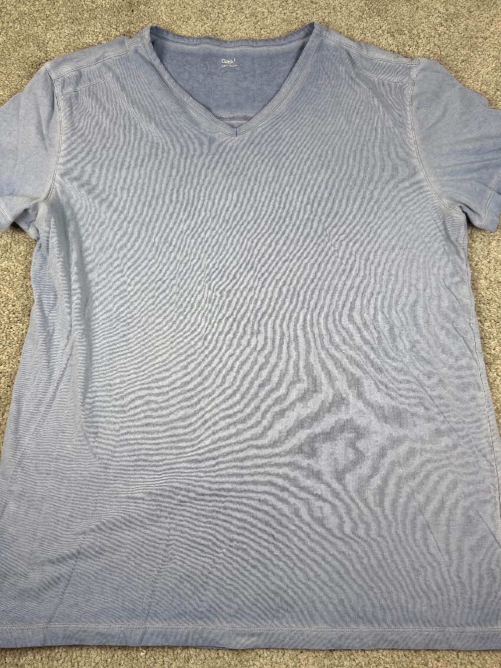 GAP Luna V-Neck T-Shirt Washed Blue Men's Large